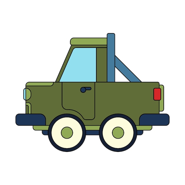 Vector kleur vector icoon met speelgoed auto vrachtwagen klassieke mechanische interactieve speelgoed voor kinderen