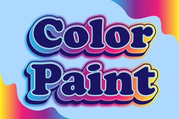 kleur verf bewerkbare tekst effect 3d