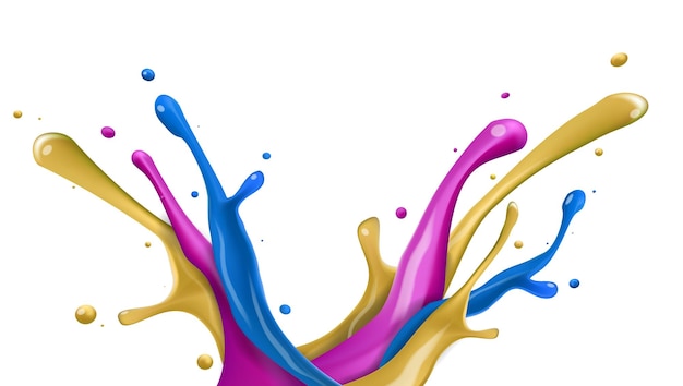 Kleur Water Splash Op Witte Achtergrond