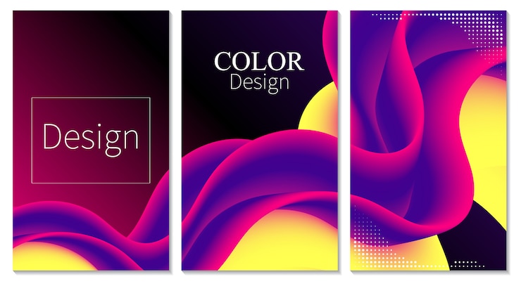 Vector kleur wave. cover set. vloeistofstroom.