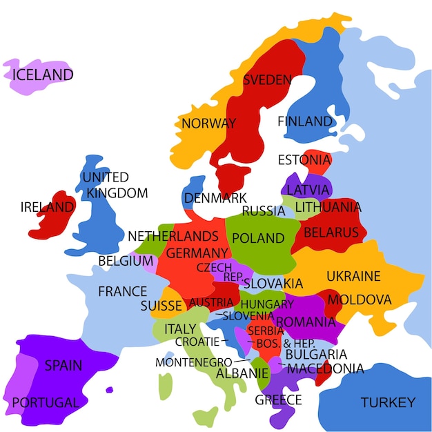 Kleur wereldkaart van papier Kleurrijke vectorillustratie