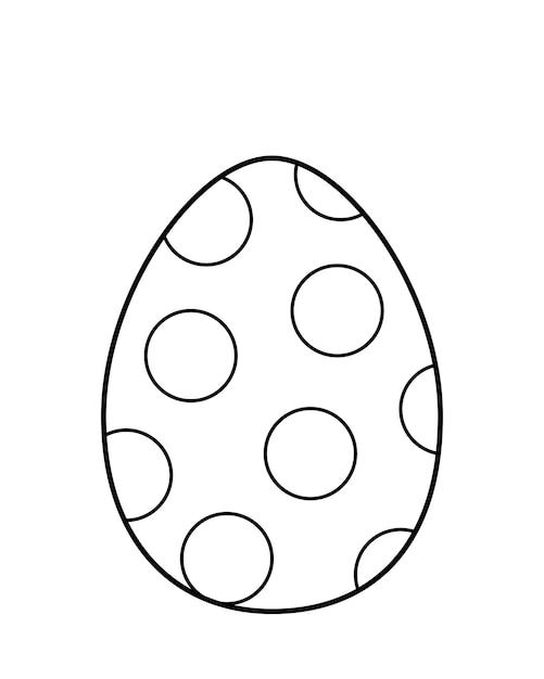 Kleurblad polka punten paasei zwarte en witte ei kleuren me geïsoleerde vector illustratie eps 10