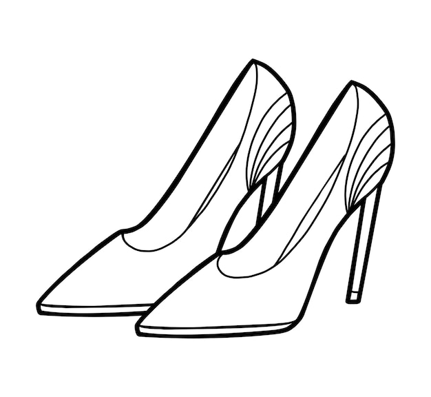 Kleurboek cartoon vrouwen schoenen