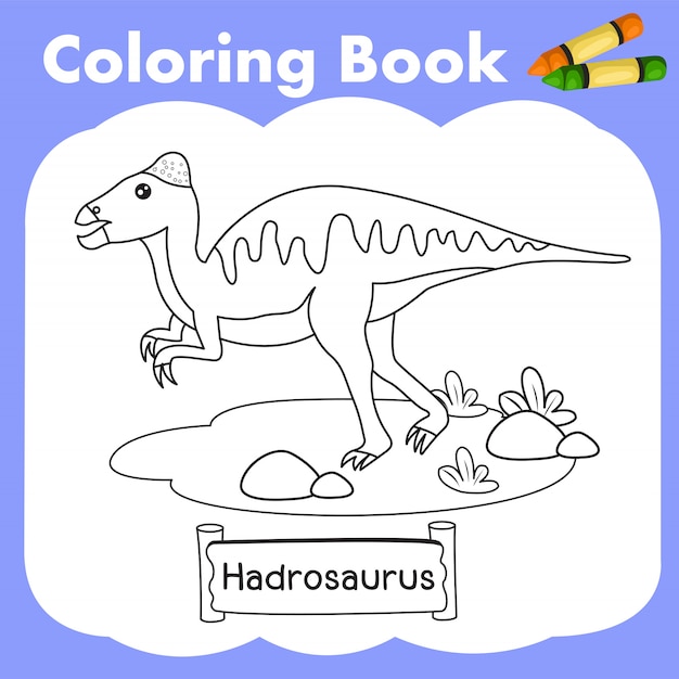 Kleurboek dinosaurus hadrosaurus