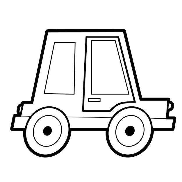 Kleurboek of pagina voor kinderen. auto zwart-wit vectorillustratie