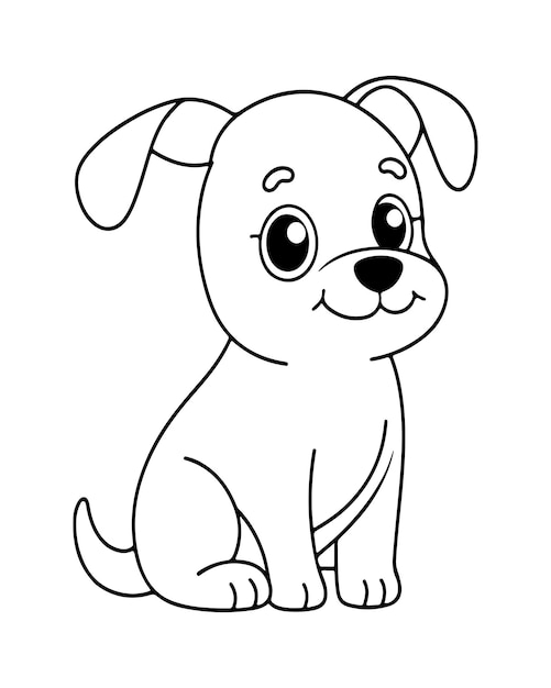Vector kleurboek voor honden voor kinderen_ hondenvector_ honden zwart-wit_ hondenillustratie