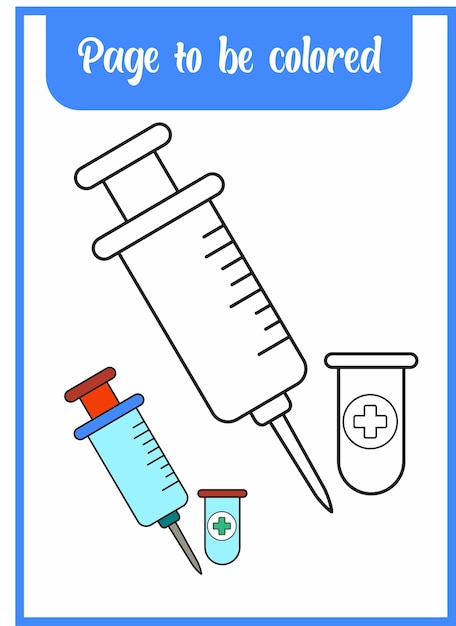 Kleurboek voor kind. het medicijn kleuren.