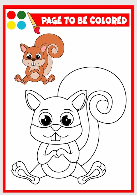 Kleurboek voor kinderen eekhoorn