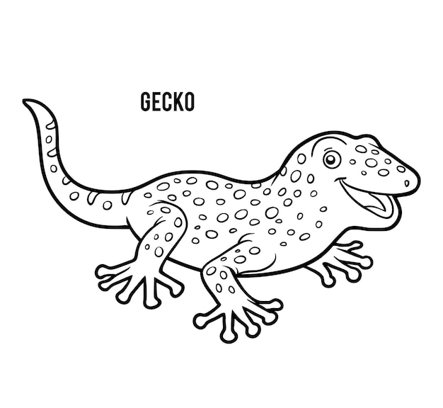 Kleurboek voor kinderen, gecko