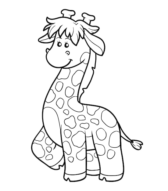 Vector kleurboek voor kinderen giraf