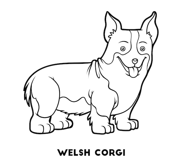 Kleurboek voor kinderen hondenrassen Welsh corgi