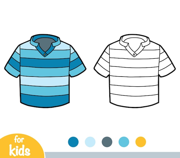 Vector kleurboek voor kinderen polo t-shirt