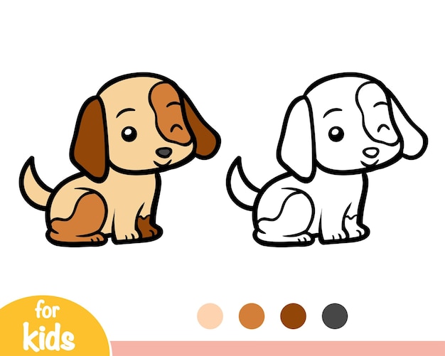 Kleurboek voor kinderen schattige hond