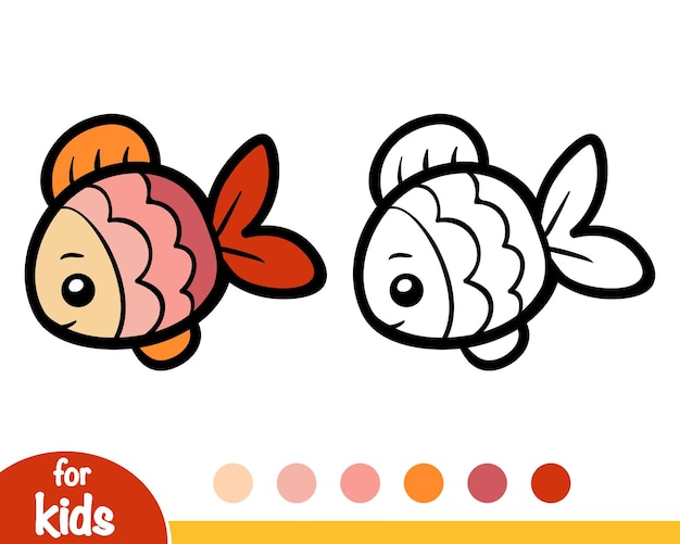 Kleurboek voor kinderen schattige Vissen