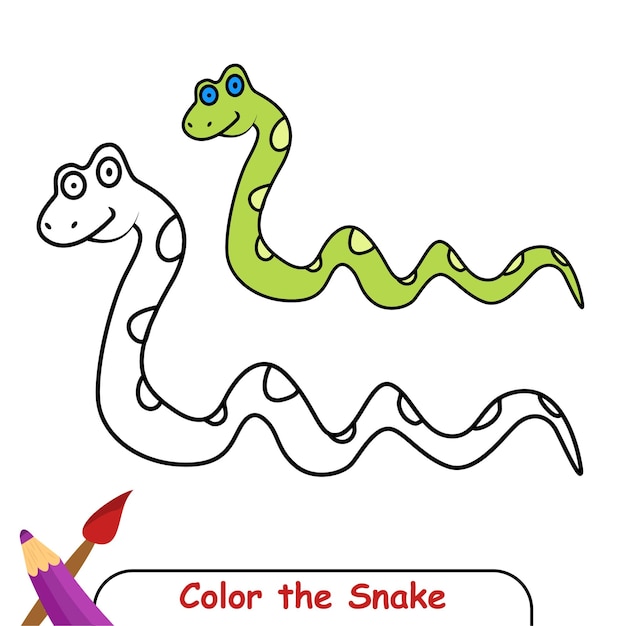 Kleurboek voor kinderen, Snake Vector Graphics