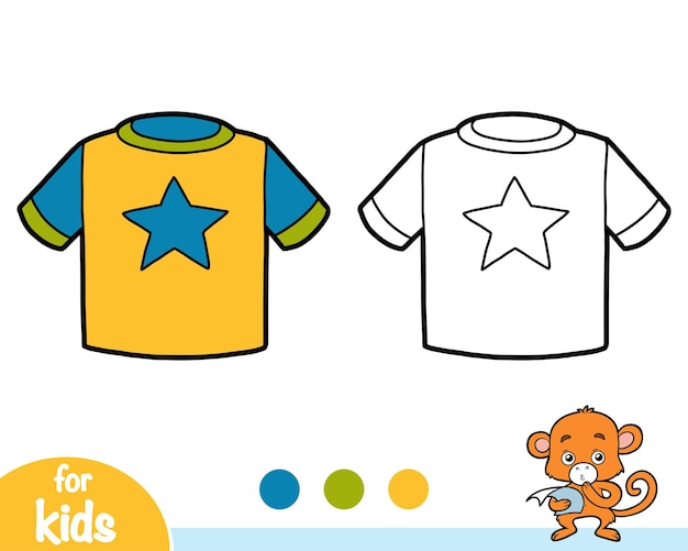 Kleurboek voor kinderen T-shirt met een ster