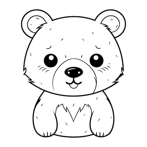 Kleurboek voor kinderen teddybeer vectorillustratie