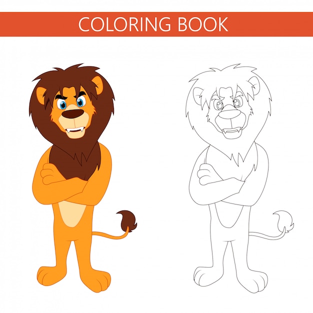 Kleurboekpagina's leeuw cartoon