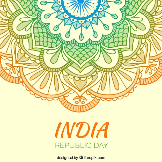 Kleuren ornamenten india dag van de republiek achtergrond