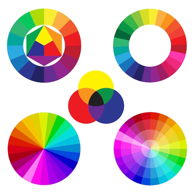 Kleurenspectrum instellen Regenboogverloopset Kleurenpatroon Vectorillustratie Stock beeld