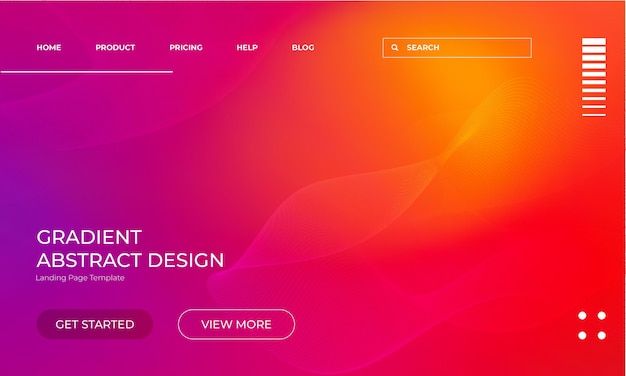 Kleurige Abstract Gradiënt achtergrond in paars oranje roze en rood voor Landing Page Template