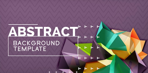 Kleurige geometrische abstracte achtergrond minimale abstracte ontwerp met mozaïek stijl 3D vorm