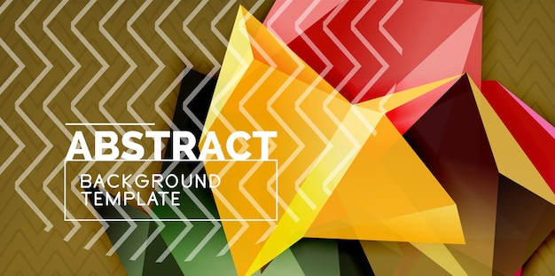 Kleurige geometrische abstracte achtergrond minimale abstracte ontwerp met mozaïek stijl 3D vorm