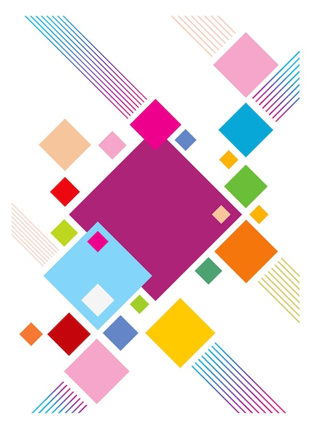 Kleurige geometrische bannerontwerp Kleurige Bauhaus-stijl