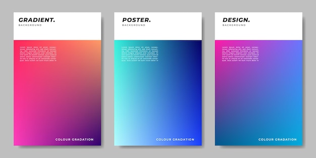 Kleurige gradiënt mesh verticale achtergrond sjabloon kopieerruimte set voor poster banner of brochure