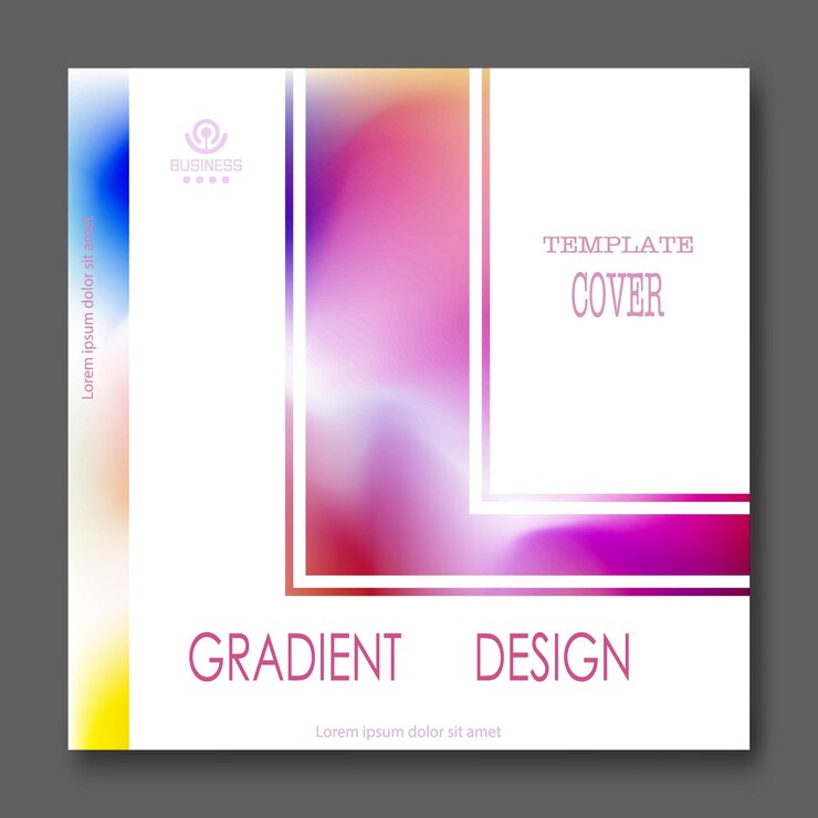 Vector kleurige gradiënt met vervaagde elementen een sjabloon voor een moderne coverbanner en titelpagina een idee voor het bedrijfsontwerp van een brochure, rapport, boekje of presentatie aantrekkelijke stijl
