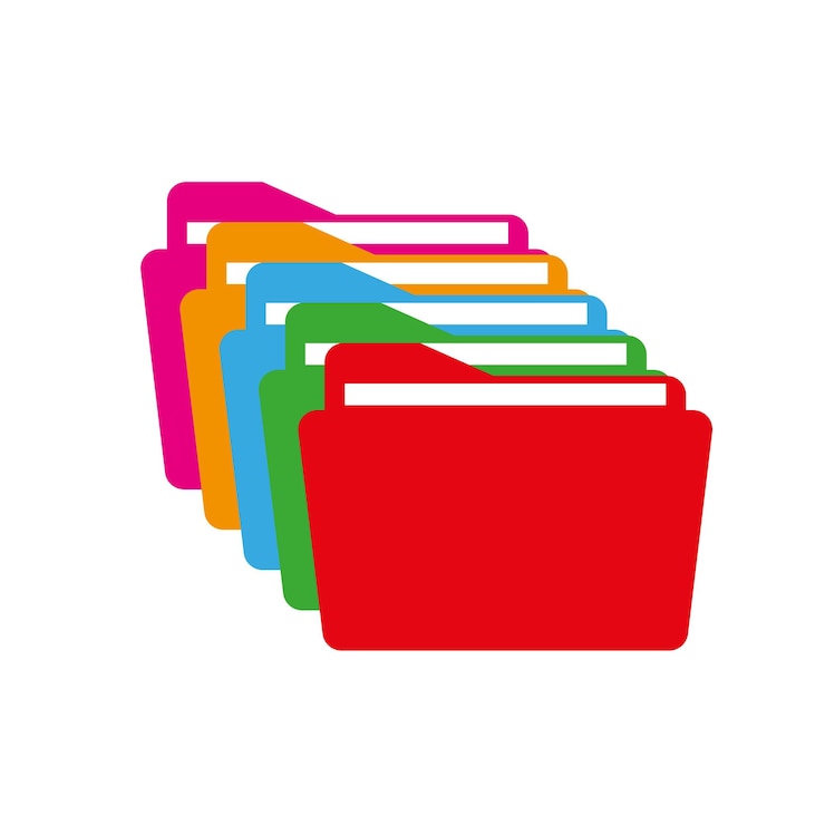 Vector kleurige mappen documentorganisator bestandsopslag vectorillustratie