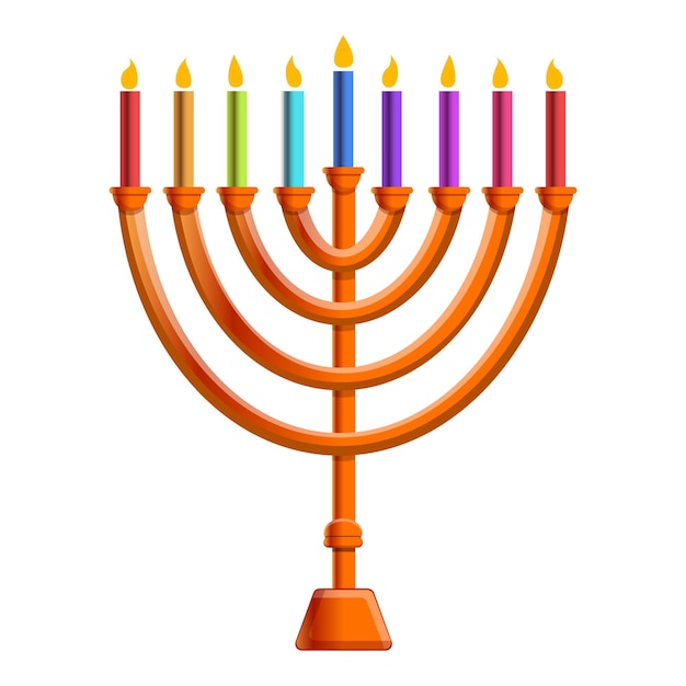 Vector kleurige menorah kaars icoon cartoon van kleurrijke menorah kers vector icoon voor webontwerp geïsoleerd op witte achtergrond