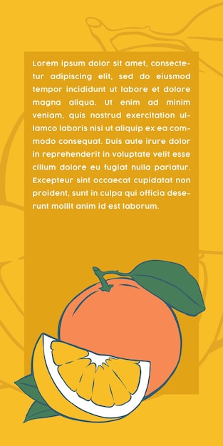 Vector kleurige met de hand getekende oranje fruitbanner