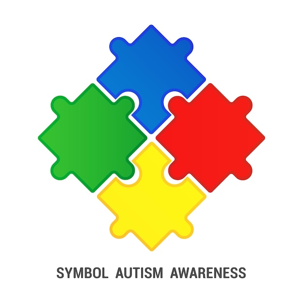 Vector kleurige puzzel als symbool voor autisme bewustzijn