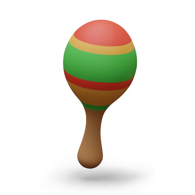 Kleurige realistische maracas Houten ratel Volkelijk muziek percussie-instrument