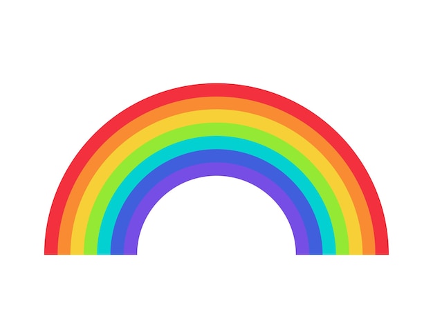 Kleurige regenboogicoon een vlak ontwerp symbool dat een volledig spectrum van kleuren vertegenwoordigt