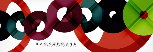 Kleurige ringen op grijze achtergrond modern geometrisch patroonontwerp vector bedrijf of technologie presentatie ontwerp sjabloon brochure of flyer patroon of geometrische webbanner