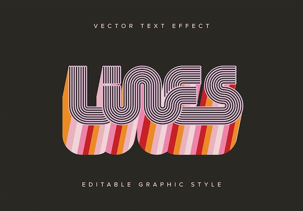 Vector kleurige strepen tekst-effect mockup