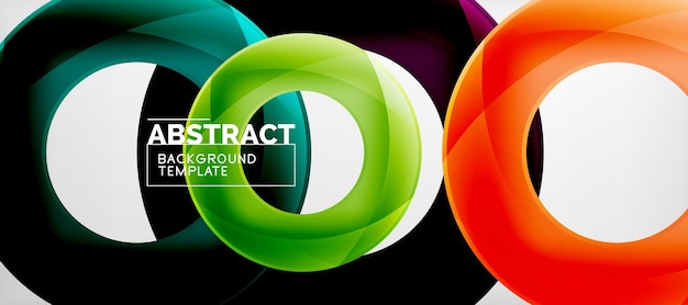 Kleurige vectorringen geometrische abstracte achtergrond moderne geometrische patroonontwerp bedrijfs- of technologiepresentatie ontwerp sjabloon brochure of flyer patroon of geometrische webbanner