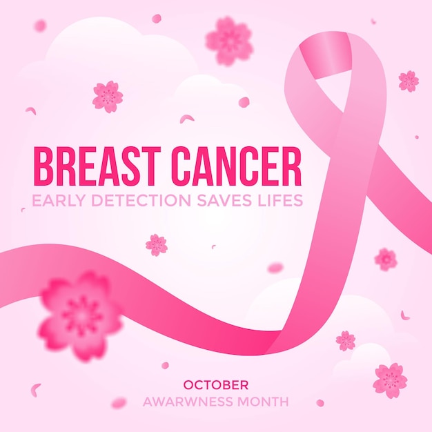 Vector kleurovergang borstkanker bewustzijn maand illustratie