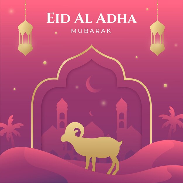 Kleurovergang eid al-adha illustratie