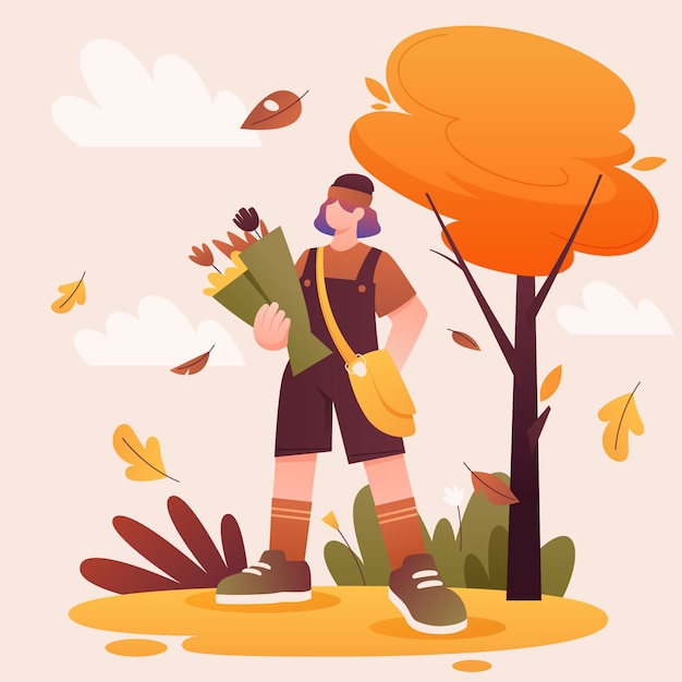 Vector kleurovergang herfst seizoen illustratie