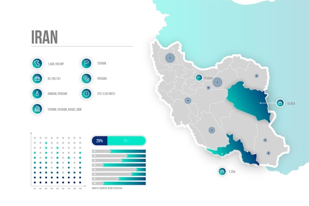 Kleurovergang iran kaart infographic