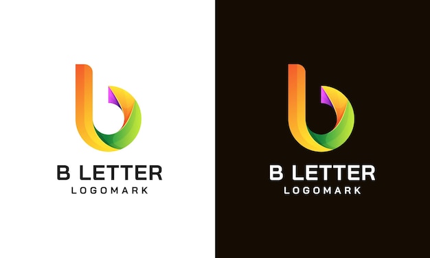 Kleurovergang kleurrijke letter b logo ontwerp illustratie