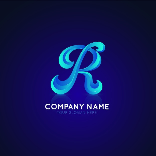 Kleurovergang logo met de letter r.