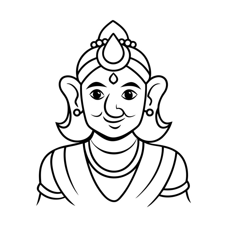 Vector kleurpagina vector van ganesh logo icoon