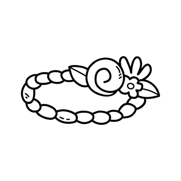 Kleurplaat met doodle bloemen hoofdband
