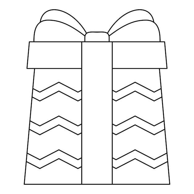 Vector kleurplaat met geschenkdoos voor kinderen