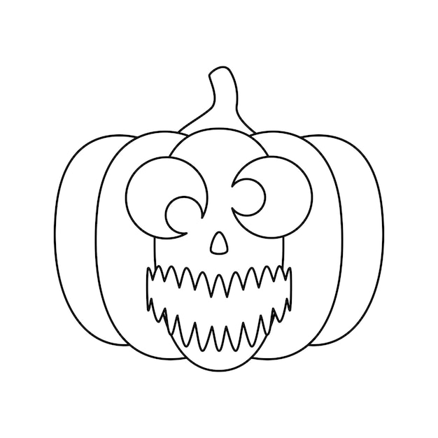 Kleurplaat met Halloween-pompoen voor kinderen
