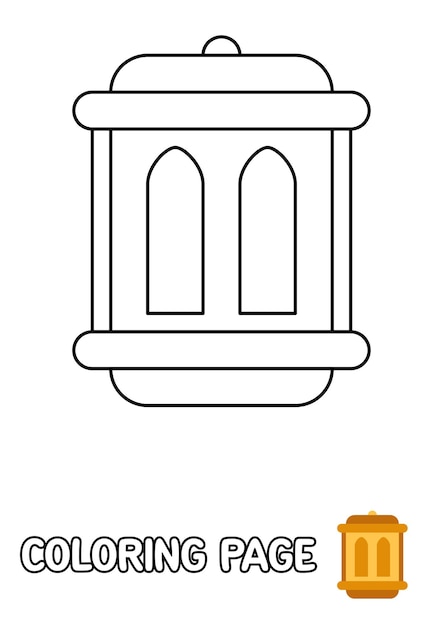 Kleurplaat met lantaarn voor kinderen